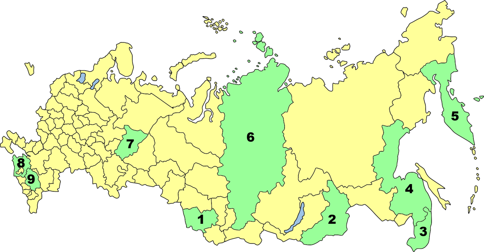 Какие края показаны на карте цифрами. Определи, какие края показаны на карте цифрами:. Карта России с областями и краями. Картинка краев на карте.