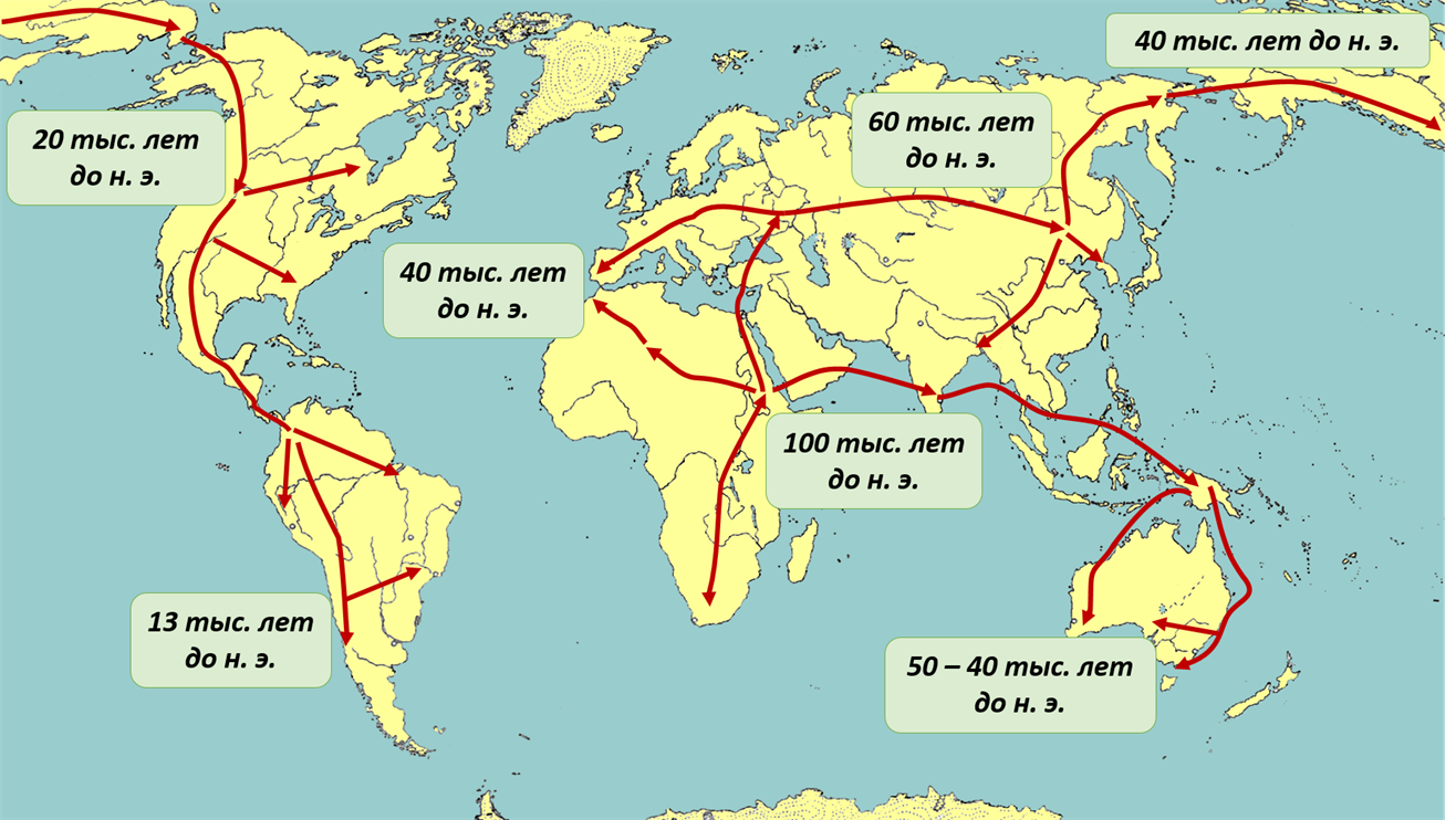 Карта заселения земли человеком. Карта расселения древнейших людей. Карта миграции хомо сапиенс. Карта расселения хомо сапиенс.