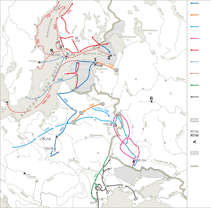 Карта 8 класс северная война