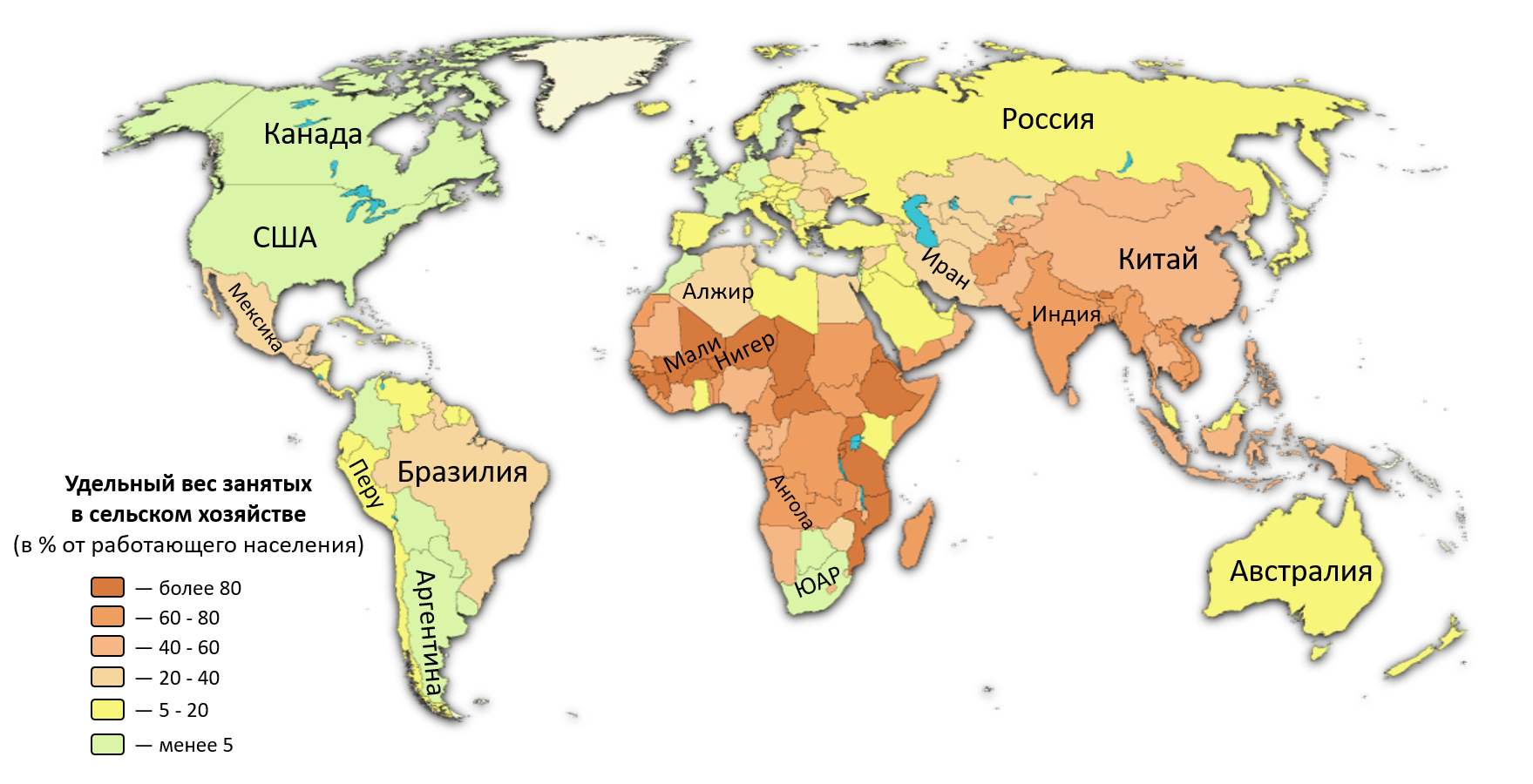 Самые сельскохозяйственные страны. Карта растениеводства в мире. Страны где преобладает сельское хозяйство.