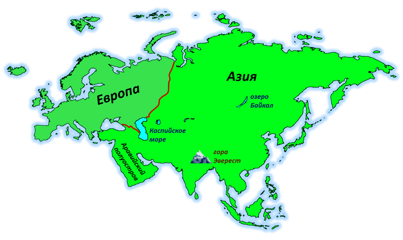 Евразия Европа и Азия на карте. Материк Евразия Европа и Азия. Континент России карта материка Евразия. Континент Евразия делится на Европу и Азию. Горы части света разделяют