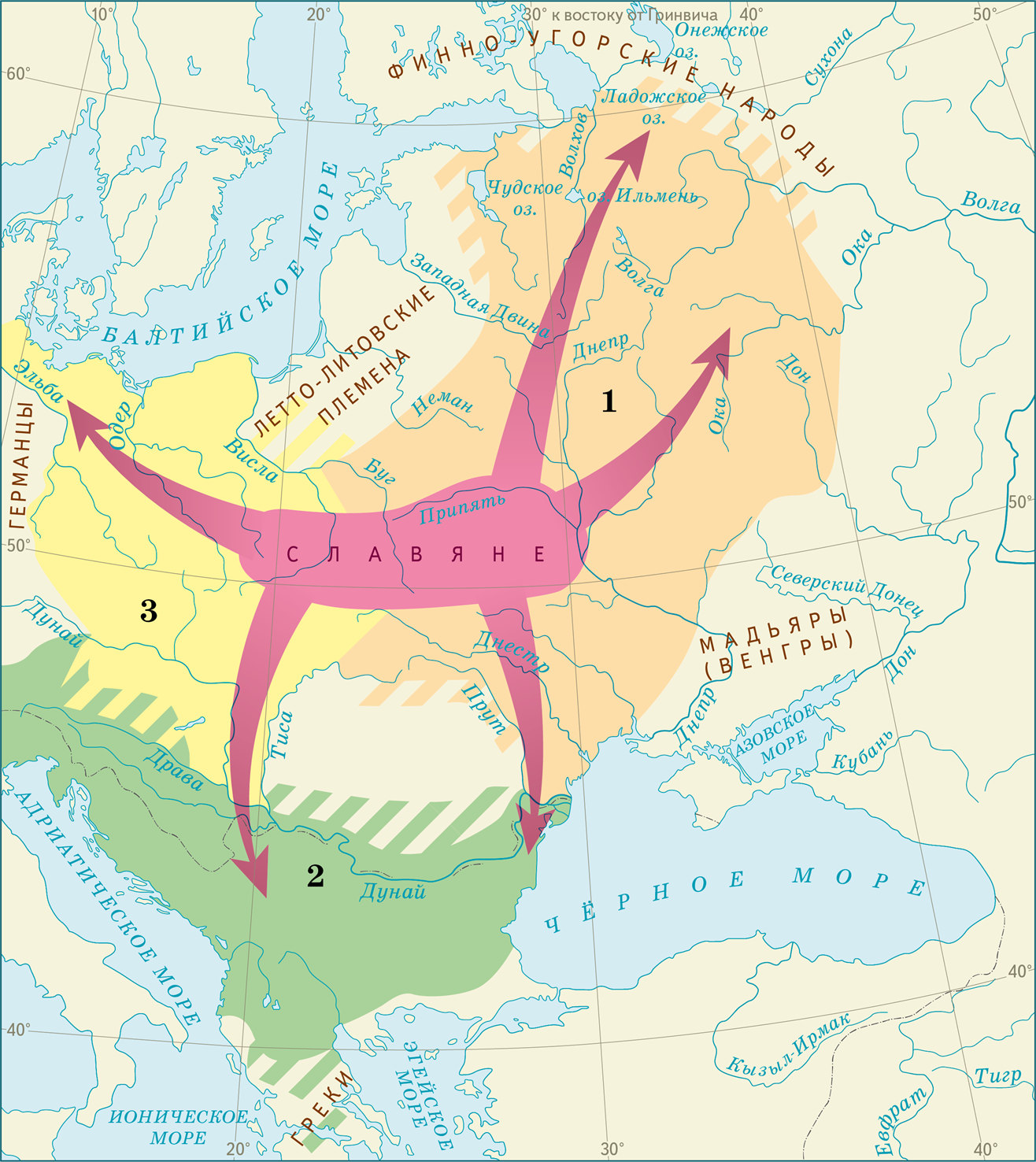 Включи расселение. Территории расселения славянских племен на карте. Карта миграции славян. Карта расселения славян в 6 веке. Карта расселения древних славян.