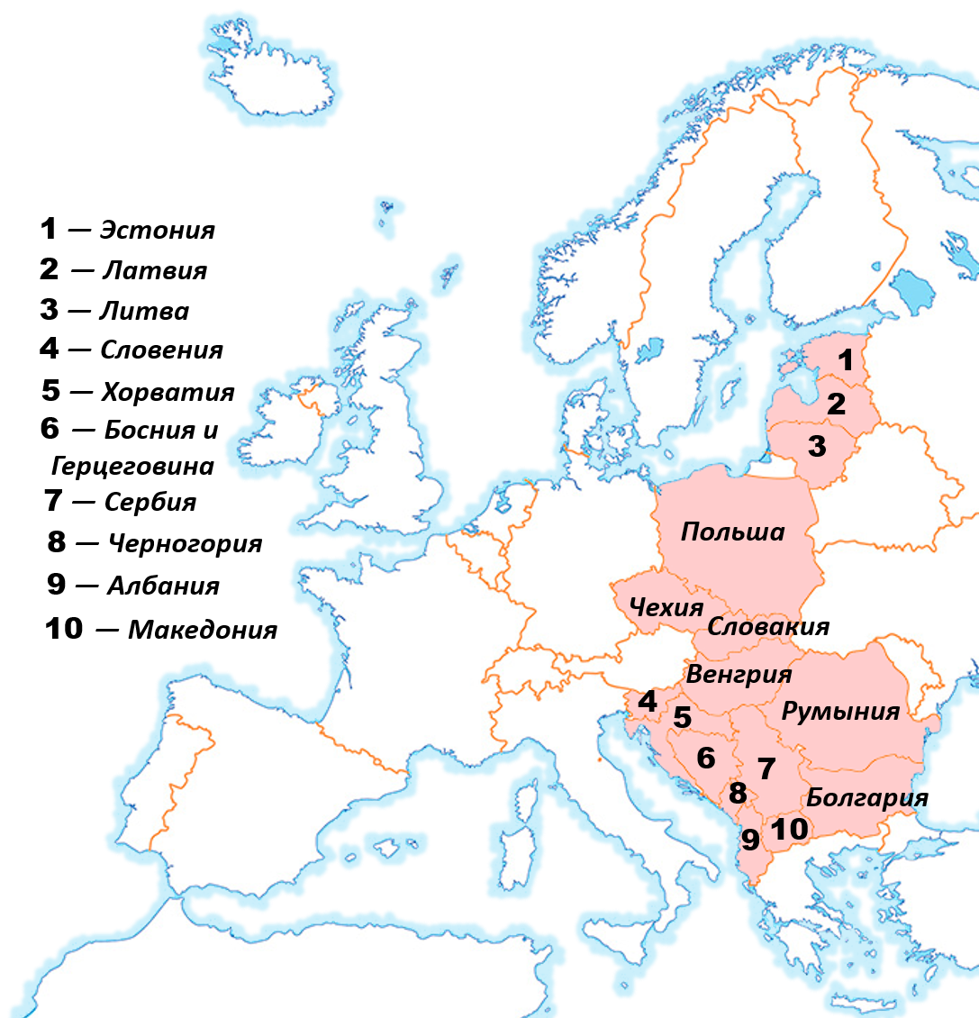 В состав восточной европы входят