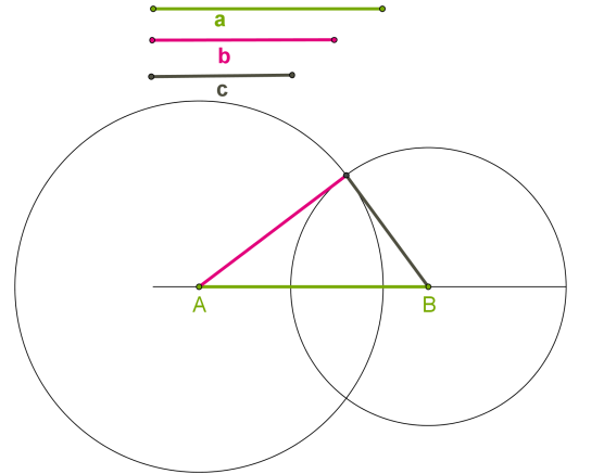Начертить треугольник со сторонами 5 см